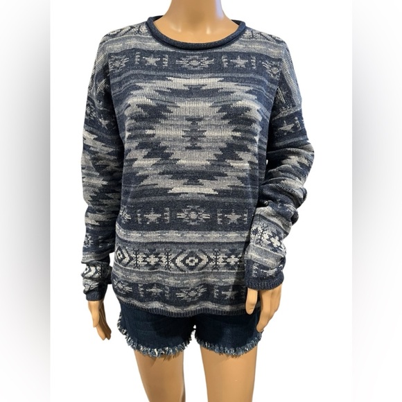 Ralph Lauren Sweaters - Polo Ralph Lauren Sweater Womens Blue Southwestern Aztec Size Large
